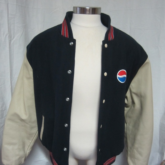 Rennoc Other - Pepsi Cola Wool Leather Varsity Baseball Jacket